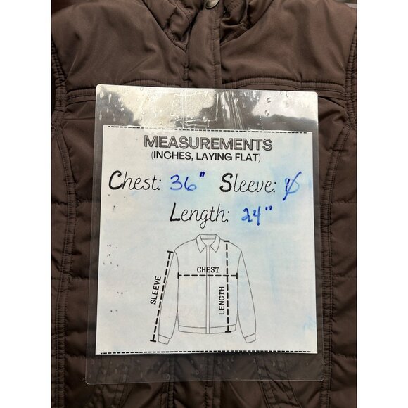 Vanity Puffer Vest Womens Medium Faux Fur Lined Brwn Cozy Winter Layer Y2K Style - Picture 5 of 11